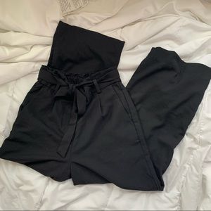 Paper bag wide leg trousers